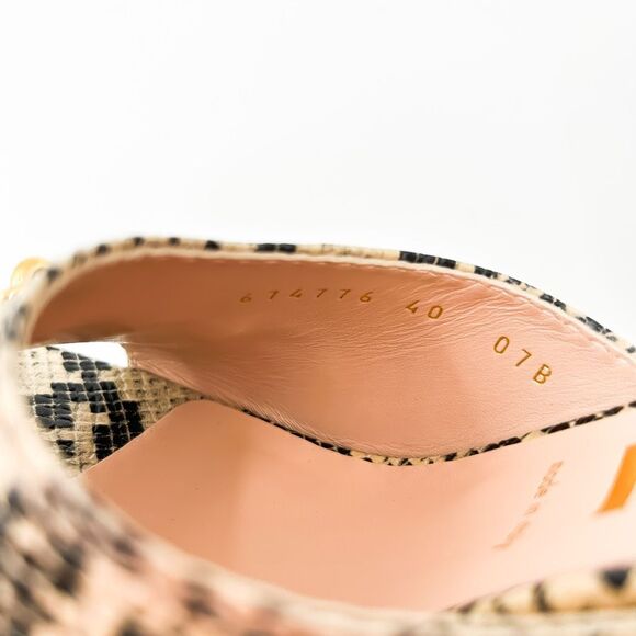 Gucci Baby Horsebit Platform Sandal Python Heels New EU 40 US 10 - Picture 12 of 13